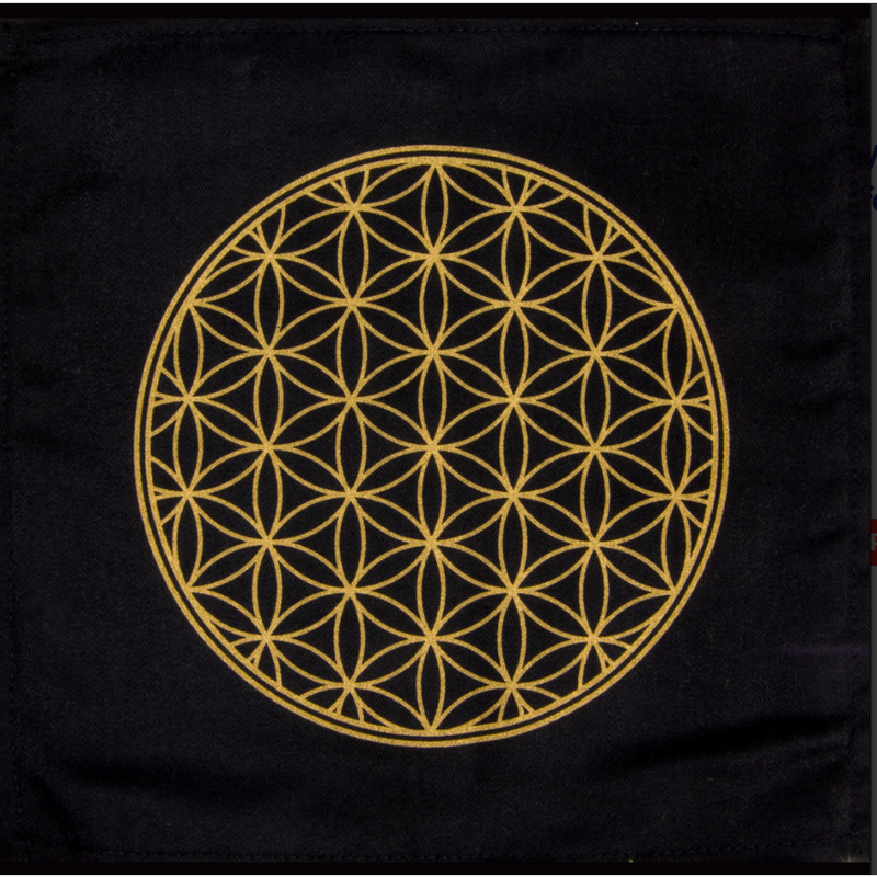Crystal Grid Fabric - Flower of Life 12"x12"-Home/Altar-Kheops-The Bat Witch Cavern