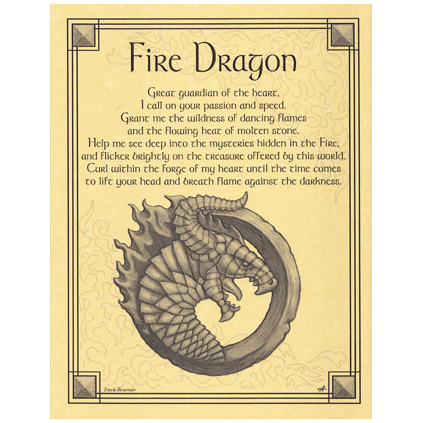 Dragon Prayers - Fire Dragon-Tarot/Oracle-Azure Green-The Bat Witch Cavern