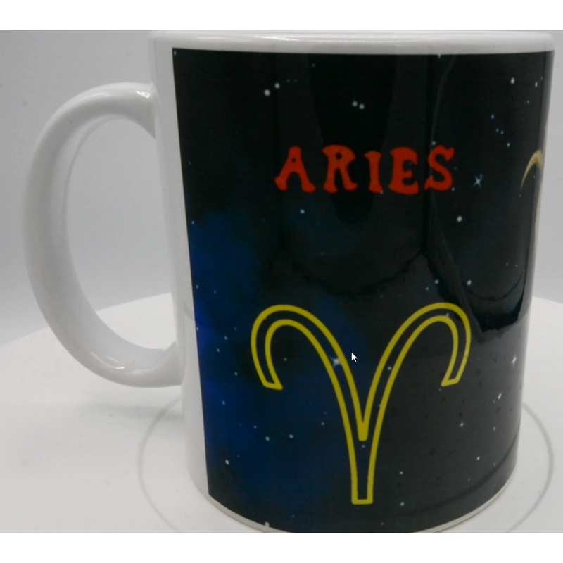 Astrological Signs - Aries - 11oz-Crafted Products-The Bat Witch Cavern-The Bat Witch Cavern